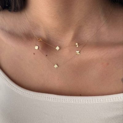 گردنبند دو رج ونکلیف 0.77 گرم